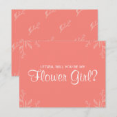 Carte Coral simple "tu seras ma fille de fleurs" (Devant / Derrière)