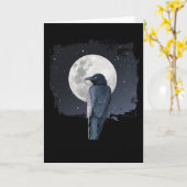 Carte Corbeau de la forêt Lune froide (Fleur jaune)