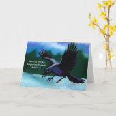 Carte Corbeau en hiver (Fleur jaune)