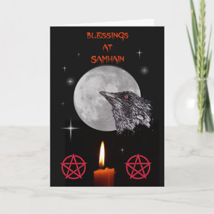 carte corbeau et lune de Samhain