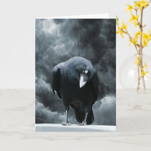 Carte Corbeau noir (Fleur jaune)
