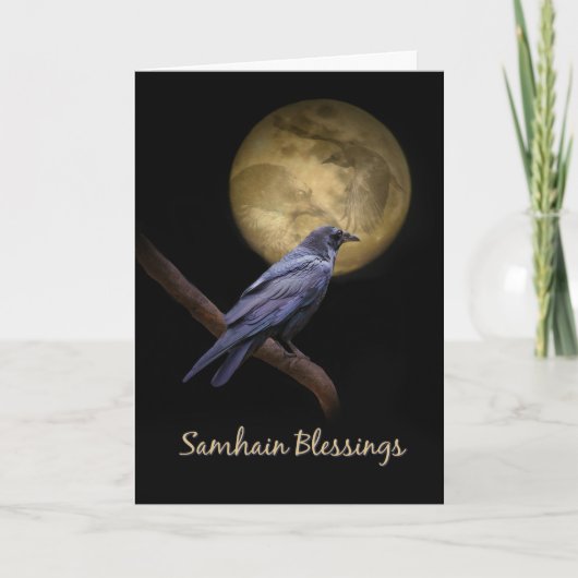 Carte Corbeau ou corneille Samhain Blessures celtiques (Devant)
