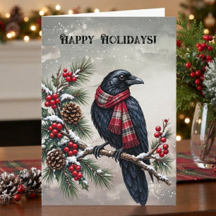 Carte Corbeau plaid gothique d'hiver