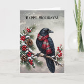 Carte Corbeau plaid gothique d'hiver (Devant)