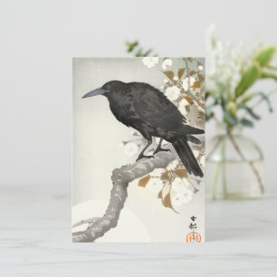 Carte Corbeau Raven Koson Oiseau japonais