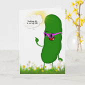 Carte corbeille avec lunettes roses pour anniversaire (Fleur jaune)