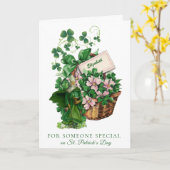 Carte Corbeille de trèfles de Saint-Patrick, bénédiction (Fleur jaune)