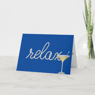 Carte Corde d'anniversaire "relax" texte avec martini ve