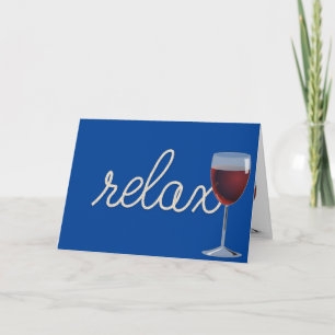 Carte corde d'anniversaire "relax" texte avec verre à vi