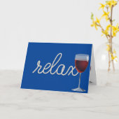 Carte Corde d'anniversaire "relax" texte avec verre de v (Fleur jaune)
