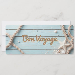 Carte Corde de bois bleu marine Étoile de mer Voile