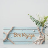 Carte Corde en bois bleu marine Starfish (Debout devant)