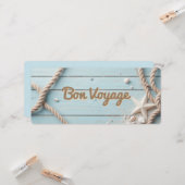 Carte Corde en bois bleu marine Starfish (Devant/Arrière en situation)