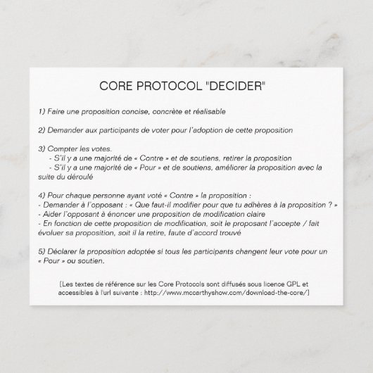 Carte Core Protocol : Decider (Dos)