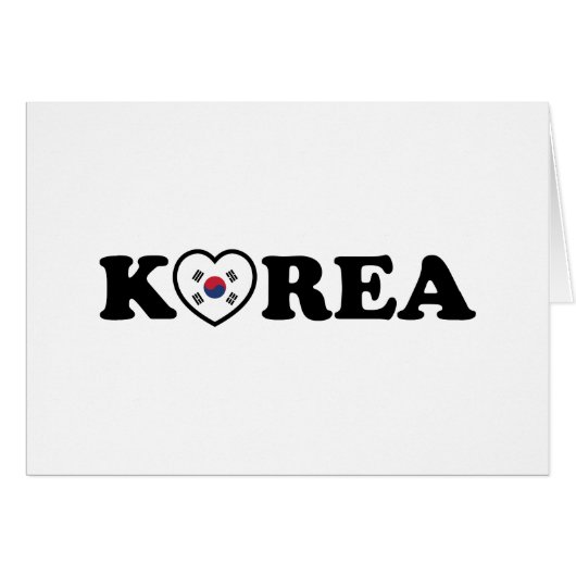 Carte Coréen Love Heart Flag (Devant horizontal)