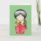 Carte Coréenne portant un Hanbok (Devant)