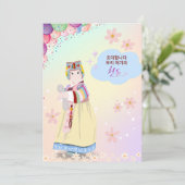 Carte coréenne traditionnelle 1er anniversaire (Debout devant)
