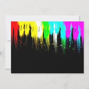 Carte Corey Tiger 1980s Retro Vintage Peinture Drip