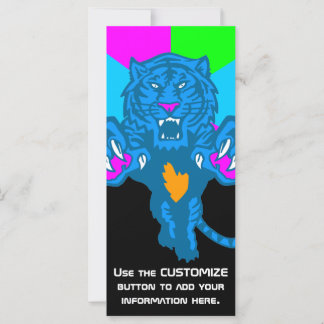 Carte Corey Tiger 80s Rétro Tigre Féroce qui Bondit