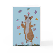 Corgi and Butterflies Happy Father's Day