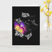 Carte Corgi avec papillon Chien au ciel Jour de commémor (Fleur jaune)