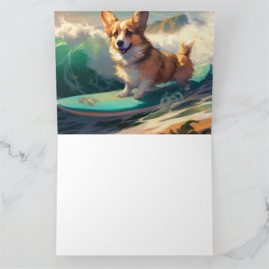 Carte Corgi Beach Surf Peinture (Intérieur)