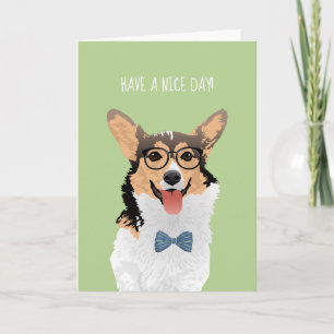 Carte Corgi blanc bronzage noir doux de Gallois de