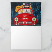 Carte Corgi Chien Conduite voiture effrayant Halloween (Intérieur)