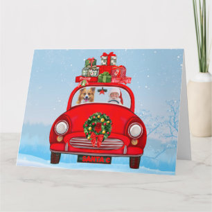 Carte Corgi Chien En Voiture Avec Le Père Noël