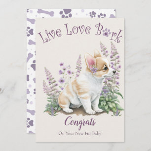 Carte Corgi Chien Maman Adoption Florale