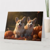 Carte Corgi Chiot Automne Délice Citrouille  (Devant)