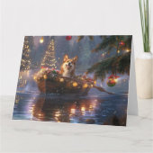 Carte Corgi Christmas Festive Voyage (Devant)