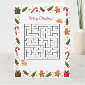 Carte Corgi Christmas Maze Puzzle Holiday (Devant)