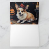 Carte Corgi Citrouille Halloween effroi (Intérieur)