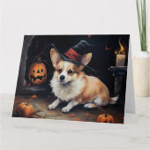 Carte Corgi Citrouilles Halloween Épouvantable (Devant)