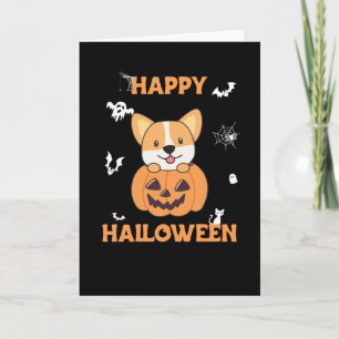 Carte Corgi En Chiens Citrouilles Cutes Joyeux Halloween