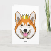Carte Corgi gallois avec couronne (Dos)
