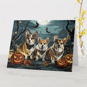 Carte Corgi Halloween Épouvantable