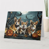 Carte Corgi Halloween Épouvantable (Devant)