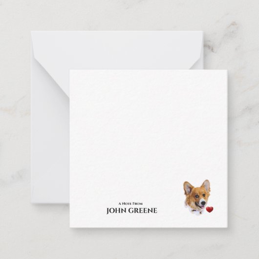 Carte Corgi Love Note (Devant)