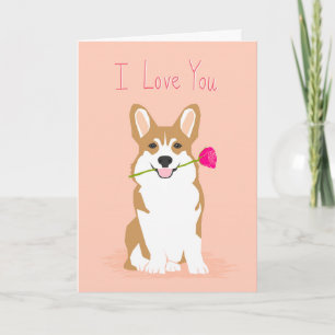 Carte Corgi Love Valentines