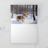 Carte Corgi Noël sous la neige (Intérieur)
