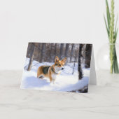 Carte Corgi Noël sous la neige (Devant)