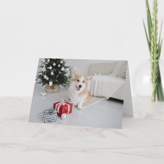 Carte Corgi Pembroke Salutation de Noël des Amoureux de (Devant)