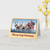 Carte Corgi Reindeer (Fleur jaune)