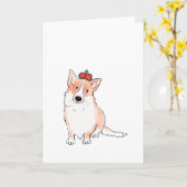 Carte corgi royal (Fleur jaune)