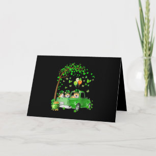 Carte Corgi Saint-Patrick Truck Vert Sous L'Arbre