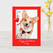 Carte Corgi Valentine's Day (Fleur jaune)
