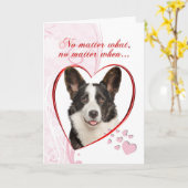 Carte Corgi Valentine's Day (Fleur jaune)