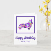 Carte Corgi Welsh Dog Silhouette mignonne PPY&B Annivers (Fleur jaune)